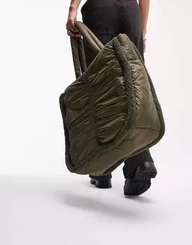 Стеганая сумка цвета хаки Topshop