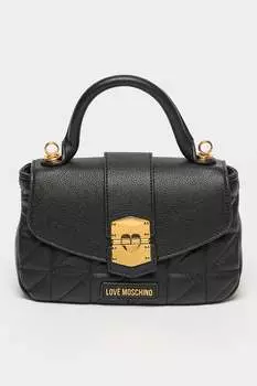 Стеганая сумка из экокожи Love Moschino, черный