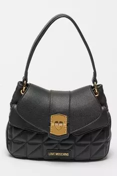 Стеганая сумка из экокожи Love Moschino, черный