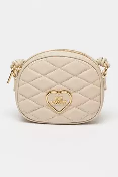 Стеганая сумка из экокожи Love Moschino, коричневый