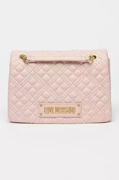 Стеганая сумка из экокожи Love Moschino, розовый