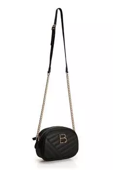 Стеганая сумка из экокожи Lucky Bees, черный