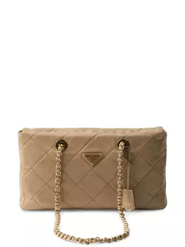 Стеганая сумка-клатч Prada, коричневый