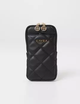 Стеганая сумка-кошелек черная Kayra