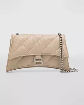 Стеганая сумка на цепочке Crush XS Balenciaga, цвет 2906 Taupe