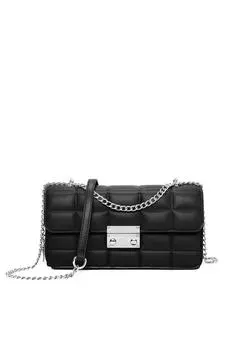 Стеганая сумка на плечо Allison из искусственной кожи с двумя отделениями и ремешком-цепочкой Fontanella Fashion, черный