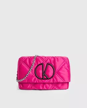 Стеганая сумка на плечо цвета фуксии Kalk, фуксия