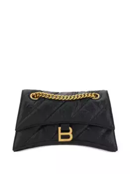 Стеганая сумка на плечо Hourglass S BALENCIAGA, черный