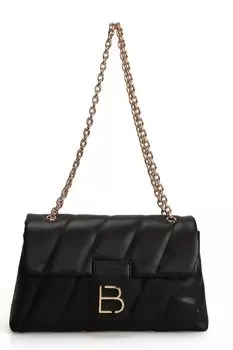 Стеганая сумка на плечо из экокожи Lucky Bees, черный