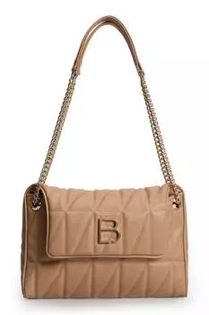 Стеганая сумка на плечо из экокожи Lucky Bees, коричневый