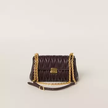 Стеганая сумка на плечо из кожи наппа Miu Miu, коричневый