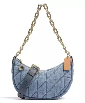Стеганая сумка на плечо Mira из текстиля Coach, синий