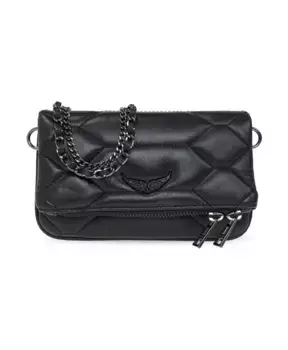 Стеганая сумка на плечо Rock nano' Zadig & Voltaire, черный