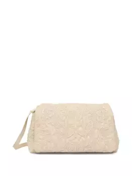 Стеганая сумка на плечо с цветочной вышивкой MUNTHE, нейтральный