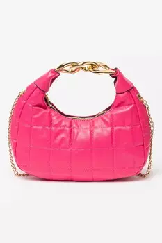 Стеганая сумка с ремешком-цепочкой Francesca Rossi, фуксия