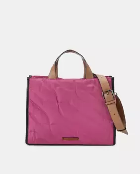 Стеганая сумка-шоппер из переработанных материалов цвета фуксии Abbacino, фуксия