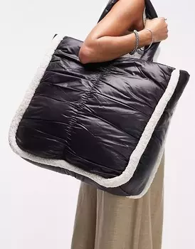 Стеганая сумка Topshop, черный