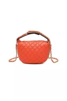 Стеганая сумка-тоут через плечо Elmas из искусственной кожи с ромбовидным узором и ремешком-цепочкой Fontanella Fashion, оранжевый