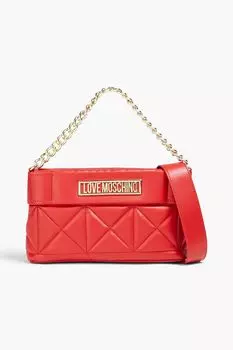 Стеганая сумка-тоут из искусственной кожи LOVE MOSCHINO, красный