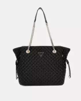 Стеганая сумка-тоут на молнии Guess, чёрный