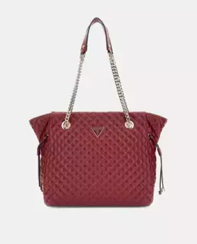 Стеганая сумка-тоут на молнии Guess, красный