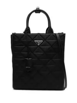 Стеганая сумка-тоут Re-Nylon Prada, черный