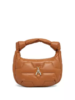 Стеганая сумка-тоут с бляшками от мух Patrizia Pepe, коричневый