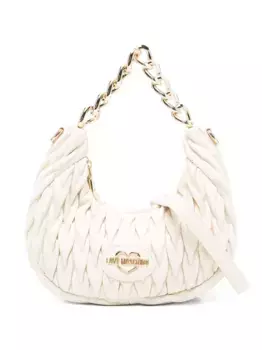 Стеганая сумка-тоут с цепочным ремешком Love Moschino, нейтральный