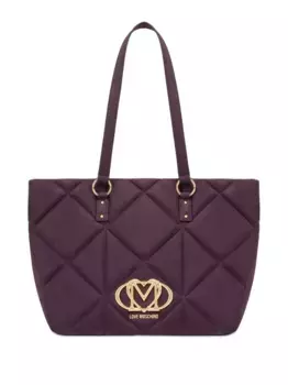 Стеганая сумка-тоут с логотипом Love Moschino, фиолетовый