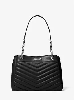 Стеганая сумка-тоут Whitney среднего размера Michael Kors, черный