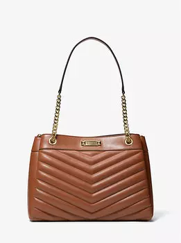 Стеганая сумка-тоут Whitney среднего размера Michael Kors, коричневый