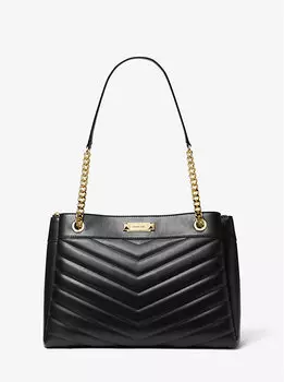 Стеганая сумка-тоут Whitney среднего размера Michael Kors, черный
