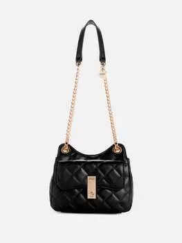 Стеганая сумка-трансформер Vandemark с логотипом Guess Factory, черный