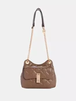 Стеганая сумка-трансформер Vandemark с логотипом Guess Factory, цвет Taupe