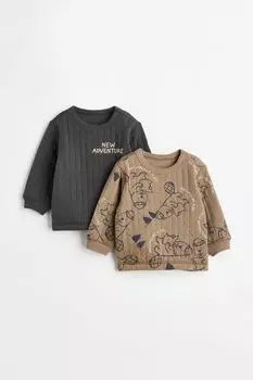 Стеганая толстовка из двух пар H&amp;M, бежевый/бобры