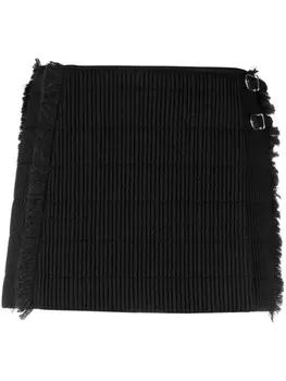 Стеганая юбка мини с бахромой Durazzi Milano, черный