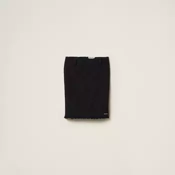 Стеганая юбка Miu Miu, черный