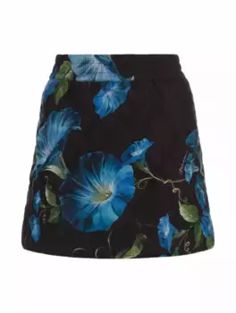 Стеганая юбка с цветочным принтом Dolce&Gabbana, мультиколор