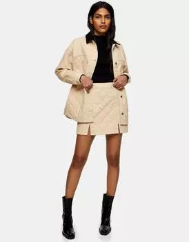 Стеганая юбка Topshop цвета экрю