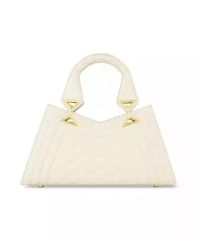 Стеганая угловатая сумка из кожи напа Mac Duggal, черный