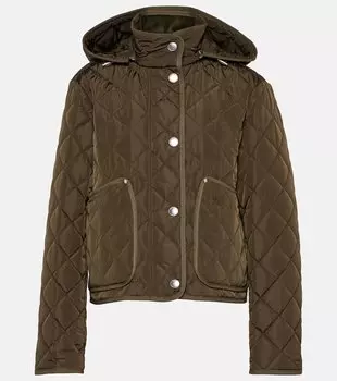 Стеганая укороченная куртка Burberry, зеленый