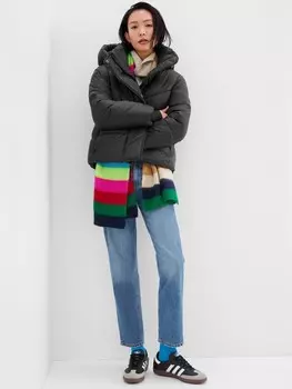 Стеганая укороченная куртка Gap, черный