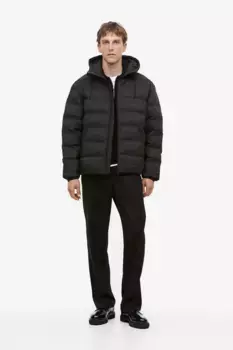 Стеганая водоотталкивающая куртка H&M, черный
