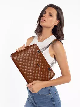 Стеганая женская большая сумка из искусственной кожи MADAMRA