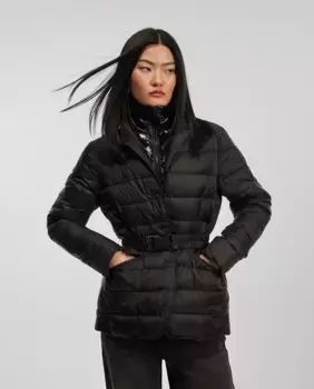 Стеганая женская куртка с поясом Lola Casademunt, черный