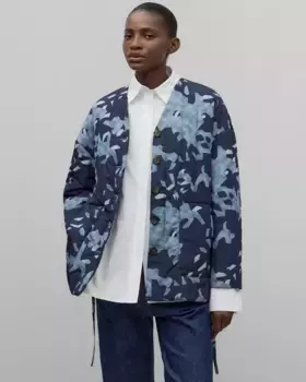 Стеганая женская куртка с шарфом Adolfo Dominguez, синий