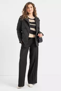 Стеганая зимняя куртка Dita с поясом Vila, черный