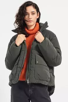 Стеганая зимняя куртка Roguesia с притачным карманом Vero Moda, зеленый