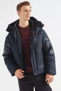 Стеганая зимняя куртка с капюшоном Armani Exchange, синий