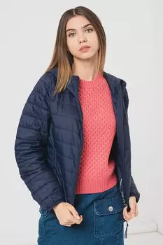 Стеганая зимняя куртка с капюшоном United Colors Of Benetton, синий